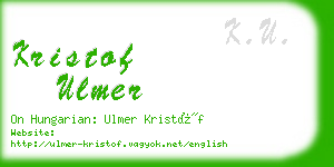 kristof ulmer business card